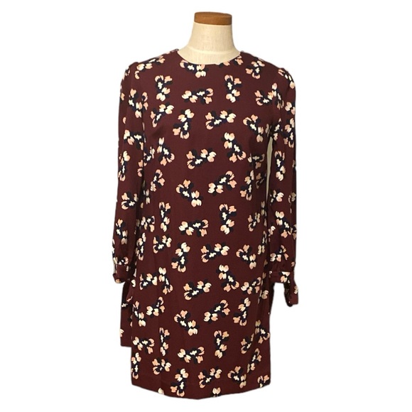 BANANA REPUBLIC Burgundy Floral Shift Dress - Picture 1 of 2